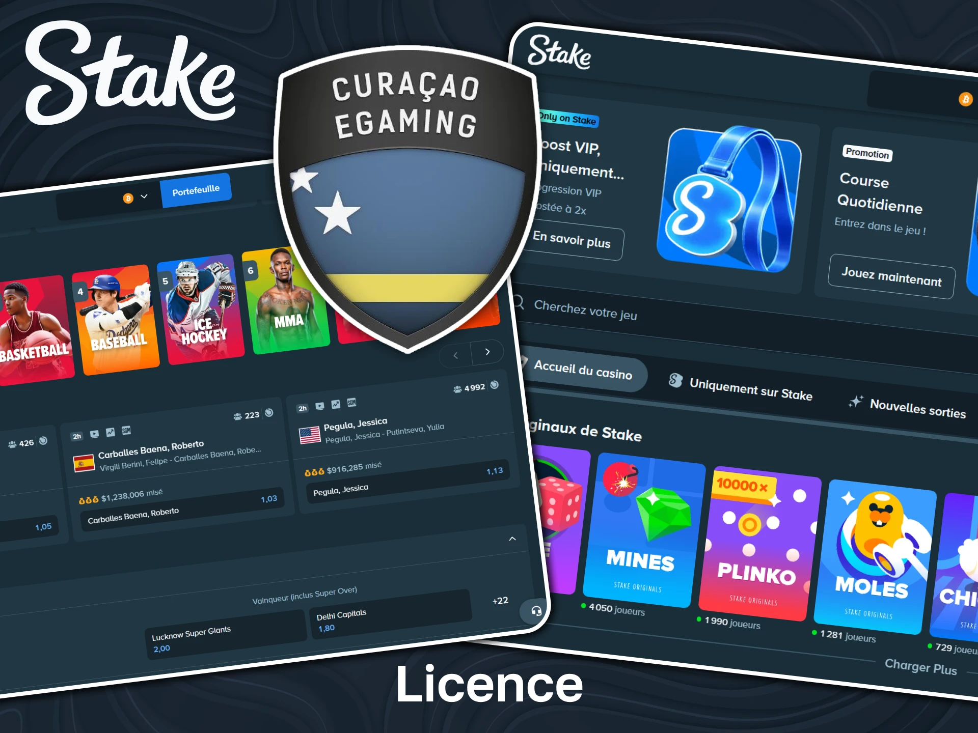 Découvrez la licence officielle du site Stake en France.