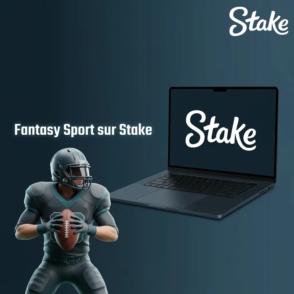 Joueur analysant des statistiques de fantasy sport sur la plateforme Stake avec interface de jeu colorée
